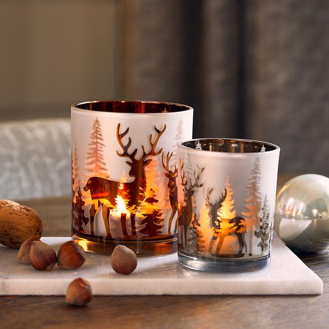 WINDLICHTSET HIRSCHMOTIV (2er Set)