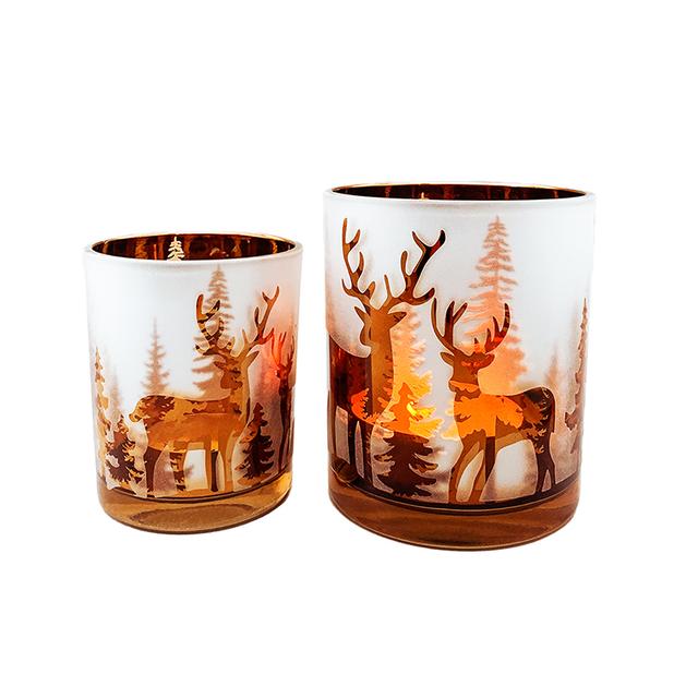 WINDLICHTSET HIRSCHMOTIV (2er Set)