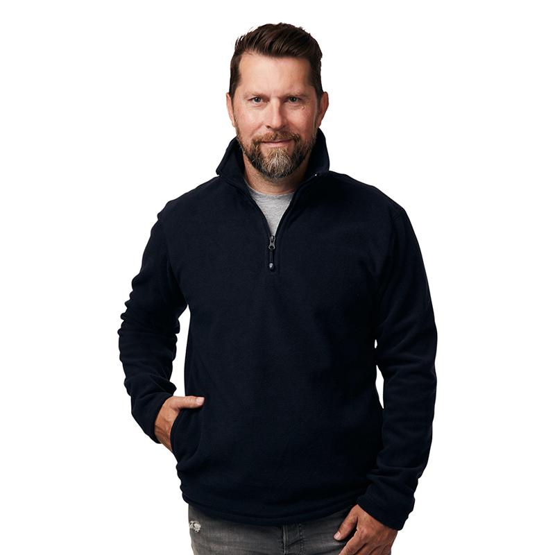 FLEECESHIRT ZIP NECK, Langarm, Herren