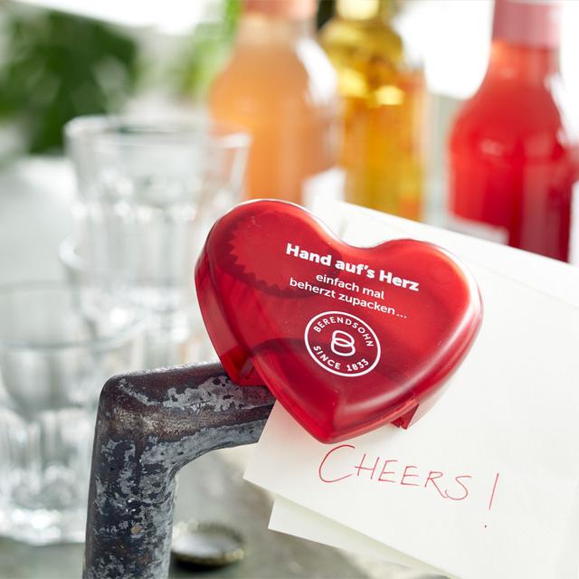 HAND AUF´S HERZ, rot (Drehhilfe)
