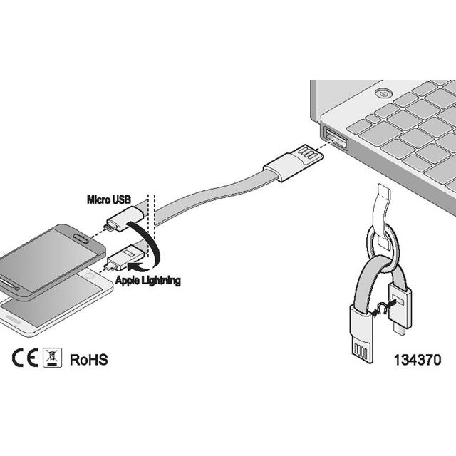 KURZE LEITUNG, schwarz (2in1 Ladekabel)