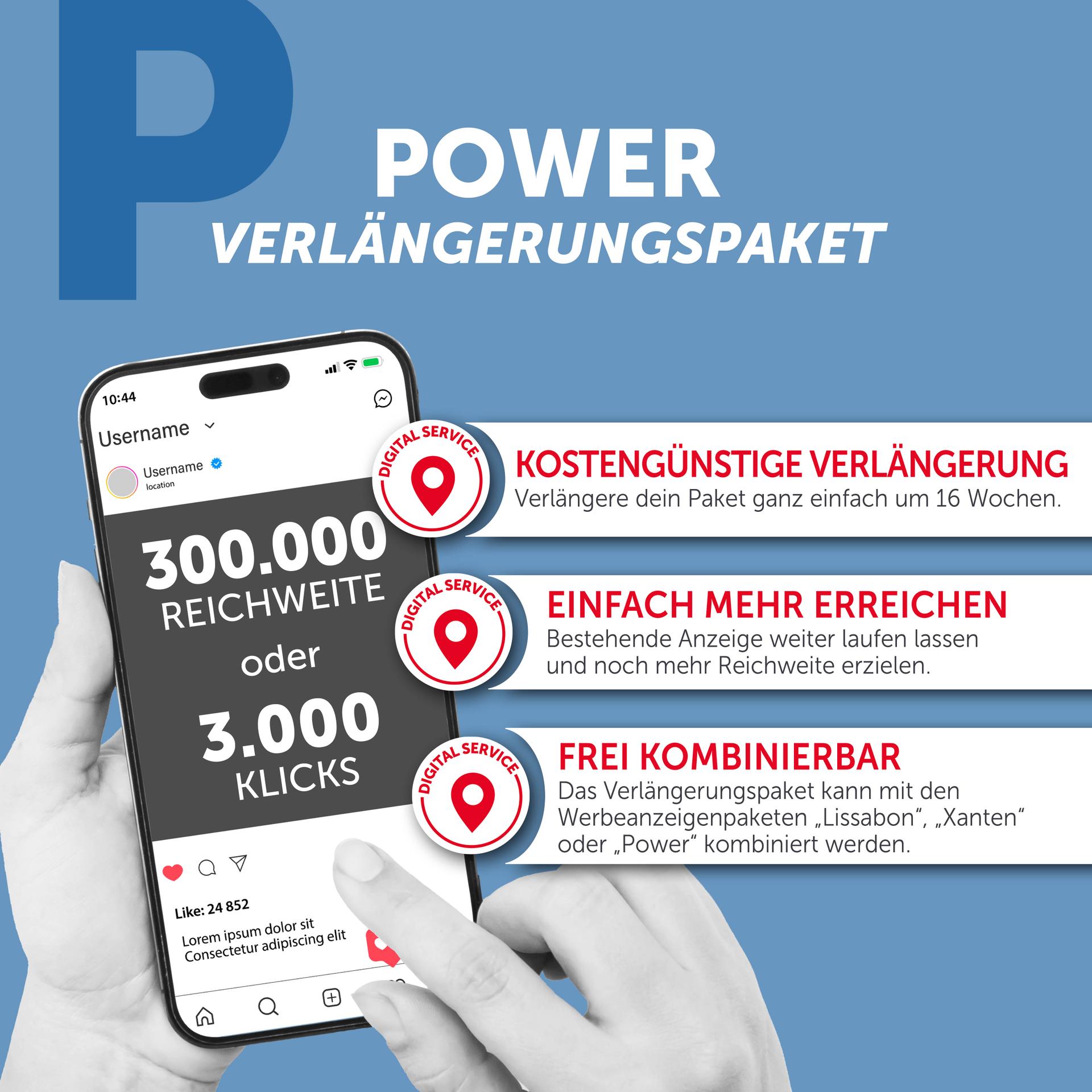 SoMe Werbeanzeige Power Verlängerung